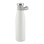 Garrafa Térmica Inox 750ml Parede Dupla Alça Silicone Cinza