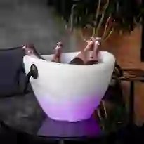Champanheira com LED Balde de Gelo Para 4 Garrafas 13L Com Alça Parede Dupla