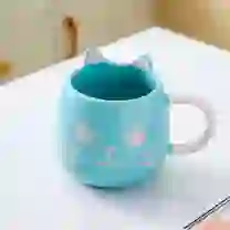 Caneca de Porcelana Gatinho com Orelhas 450ml - Verde