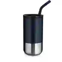 Copo Com Tampa e Canudo Inox 550ml Azul
