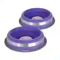 Kit 2 Comedouros Inox Prestige Roxo 210ml - Antiderrapante e Durável