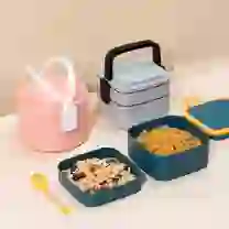 Lancheira Moderna Camada Dupla 1-2L Padrão Cartão Adultos Azul Cobalto (Venda Exclusiva)