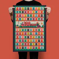 Pôster Raspadinha 100 Livros Para Ler Antes de Morrer Sem Moldura