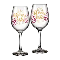Kit Com 2 Taças de Vinho - Boas Festas
