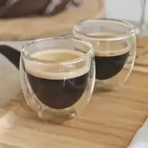 Conjunto com 2 Copos de Vidro Borossilicato 80ml Parede Dupla