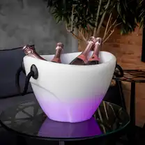 Champanheira com LED Balde de Gelo Para 4 Garrafas 13L Com Alça Parede Dupla