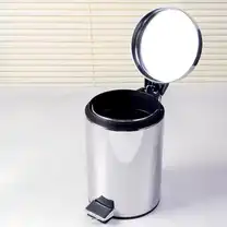 Lixeira Inox Redonda com Pedal 20L Acabamento Polido - Mood