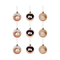 Kit 9 Bolinhas para Árvore de Natal 5cm Enfeite Dourado