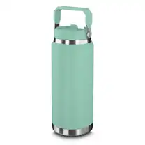 Garrafa Térmica Parede Dupla em Aço Inox Verde 900ml com Alça