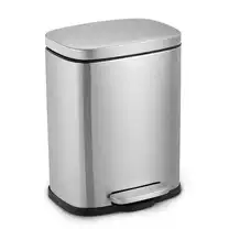 Lixeira 20L Retangular em Inox com Pedal e Cesto Removível