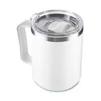 Caneca Térmica Café 450ml com Tampa Aço Inox Parede Dupla Branca
