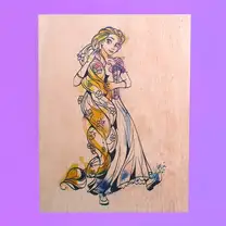Quadro Rapunzel Princesa Disney Aquarela