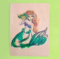 Quadro Ariel Princesa Disney Aquarela