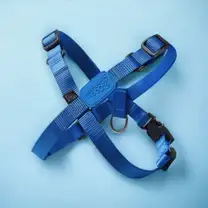 Coleira Peitoral Ajustável em X para Cães Azul Marinho - G