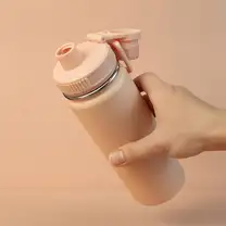 Garrafa com Alça e Bico 780ml em Aço Inox Rosa