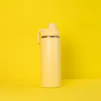 Garrafa com Alça e Bico 570ml Parede Dupla Amarela