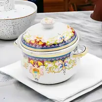 Caçarola Esmaltada Vintage 3,6L à Indução Com Tampa Indiana