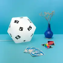 Luminária 3D Dado Icosaedro RPG