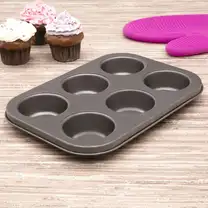 Forma para Pão de Queijo 6 Cavidades Preta Cupcake Empadinha