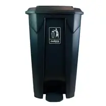 Lixeira Plástica com Pedal 100L Áreas Externas Cinza Grande - Nobre