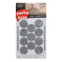 Guarnições para Móveis em Feltro Redondo Preto com Poliéster Cartela com 22 Unidades