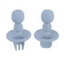 Talheres Flex de Silicone Azul – Seguros para Bebês com Escudo Limitador