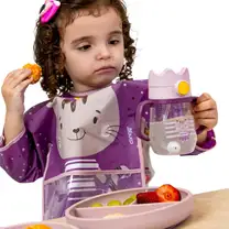 Babador Manga Longa com Bolso Coletor e Velcro Milky - Clingo