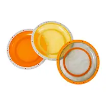 Kit 3 Pratos Colors Clingo com Borda de Silicone - Divertido e Prático