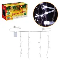 Pisca Pisca Natalino Cascata Cortina 1,5m Branco com 100 Leds