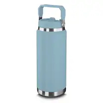 Garrafa Térmica Parede Dupla em Aço Inox Azul 900ml com Alça