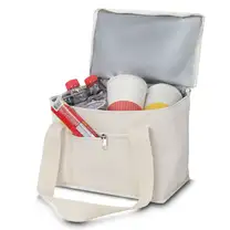 Bolsa Térmica em Algodão Branca com Bolso Frontal