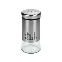 Saleiro/pimenteiro em Vidro e Metal 100ml Temperos Multiuso