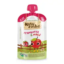 Papinha de Fruta Orgânica Natuzinho Maçã e Framboesa 100g – Sem Conservantes