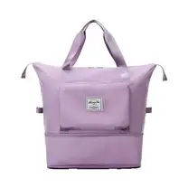 Bolsa de Viagem Mochila Dobrável Grande Impermeável Lilás