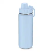 Garrafa com Alça e Bico 570ml Parede Dupla Azul Ciano