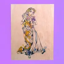 Quadro Rapunzel Princesa Disney Aquarela