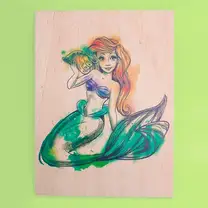 Quadro Ariel Princesa Disney Aquarela