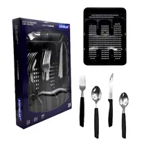 Jogo de Talheres 25 Peças Cabene com Suporte de Gaveta Preto