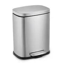 Lixeira 20L Retangular em Inox com Pedal e Cesto Removível
