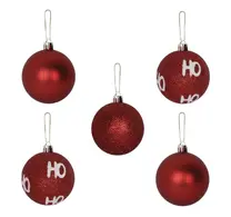 Kit 5 Bolas de Natal Grande 7cm HoHoHo Decoração Natalina Enfeite Árvore