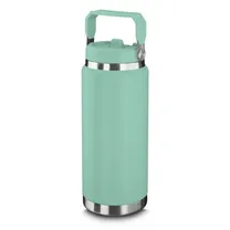 Garrafa Térmica Parede Dupla em Aço Inox Verde 900ml com Alça