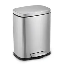 Lixeira 20L Retangular em Inox com Pedal e Cesto Removível