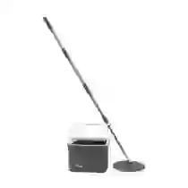 Mop Rotatório com Balde Compacto Quadrado Cinza/Branco Sistema Inteligente
