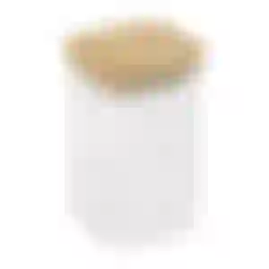 Pote Hermético Quadrado de Vidro em Borossilicato 550ml com Tampa de Bambu