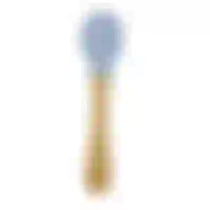 Colher de Bambu e Silicone Azul para Bebês – Antimicrobiana