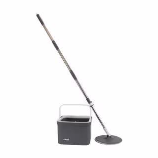 Mop Rotatório com Balde Compacto Quadrado Cinza/Branco Sistema Inteligente