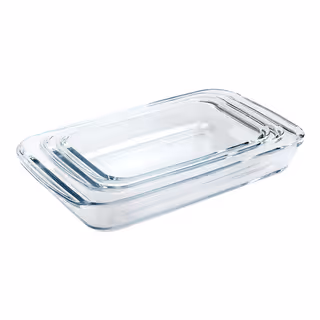 Conjunto 3 Travessas Retangulares em Vidro para Servir (1L+1,6L+2,2L)