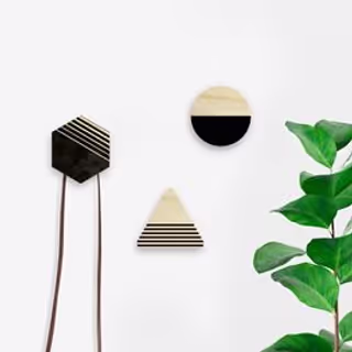 Conjunto com 3 Ganchos de Parede - Minimal Black