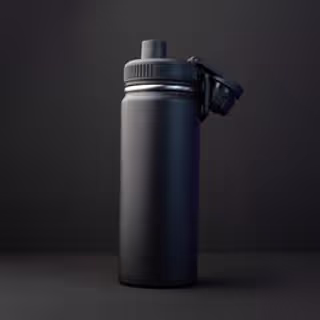 Garrafa com Alça e Bico 780ml em Aço Inox Preta