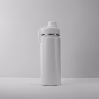 Garrafa com Alça e Bico 570ml em Aço Inox Branca